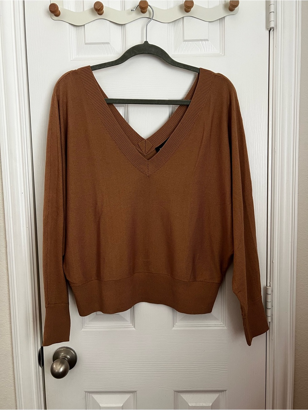 Express Women's V-Neck Sweater - Light Brown
